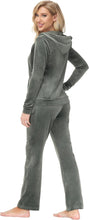 Load image into Gallery viewer, Womens Velour Sweatsuits Sets 2 Piece Tracksuits Outfits Full Zip Hoodie and Sweatpant Set Velvet Jogging Suit