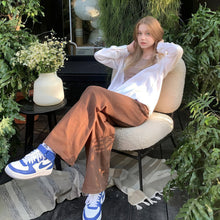 Load image into Gallery viewer, Brown Jeans Retro American Solid Color Looks Thin