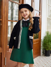 Load image into Gallery viewer, Girls Dress Kids Long Sleeve Solid Color Casual T-Shirt Dress