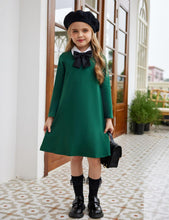 Load image into Gallery viewer, Girls Dress Kids Long Sleeve Solid Color Casual T-Shirt Dress