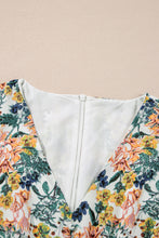 Load image into Gallery viewer, Floral 3/4 Sleeve V-Neck High Waist Ruffle Dress