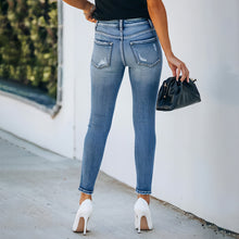 Load image into Gallery viewer, Slim Hole High Elasticity Women's Denim Trousers Jeans