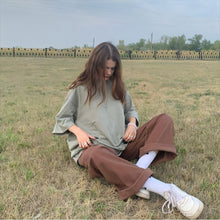 Load image into Gallery viewer, Brown Jeans Retro American Solid Color Looks Thin