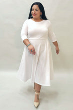 Load image into Gallery viewer, Plus Size Midi, A-Line Dress with 3/4 Sleeves and Pockets