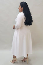 Load image into Gallery viewer, Plus Size Midi, A-Line Dress with 3/4 Sleeves and Pockets