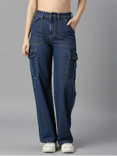 Load image into Gallery viewer, Women High Rise Denim Jeans(Size32)(Colorblue)