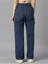 Load image into Gallery viewer, Women High Rise Denim Jeans(Size32)(Colorblue)