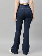 Load image into Gallery viewer, Women's Cotton  High Rise Denim Jeans(Size34)(Colornavy blue)